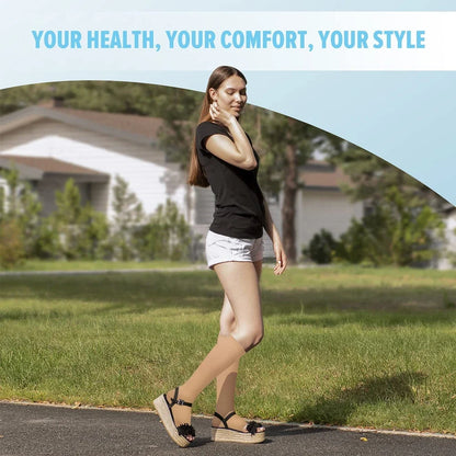 1Pair 15-20mmHg Medical Compression Knee Socks Up to 3XL for Women & Men For Circulation, Lymphedema