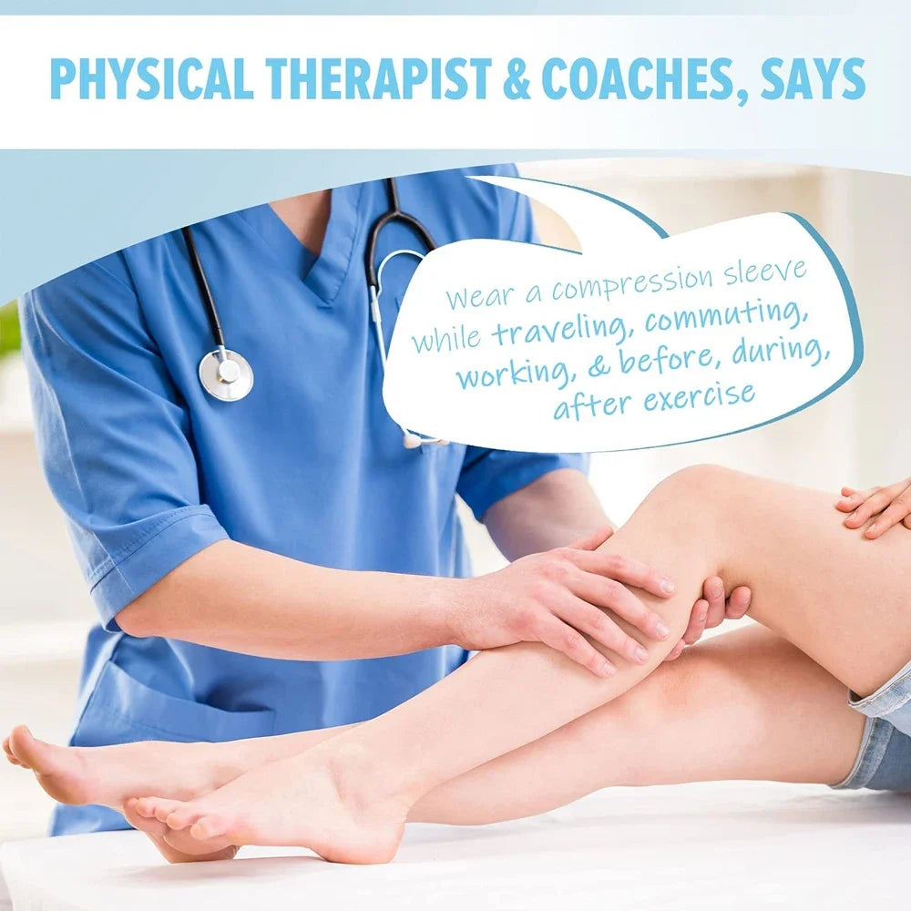 1Pair 15-20mmHg Medical Compression Knee Socks Up to 3XL for Women & Men For Circulation, Lymphedema