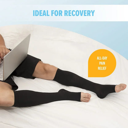 1Pair 15-20mmHg Medical Compression Knee Socks Up to 3XL for Women & Men For Circulation, Lymphedema