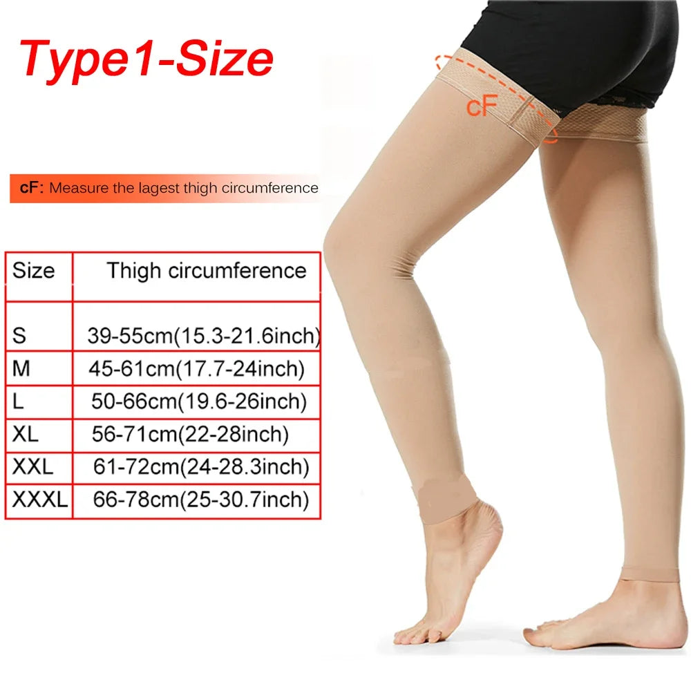 1Pair 15-20mmHg Medical Compression Knee Socks Up to 3XL for Women & Men For Circulation, Lymphedema