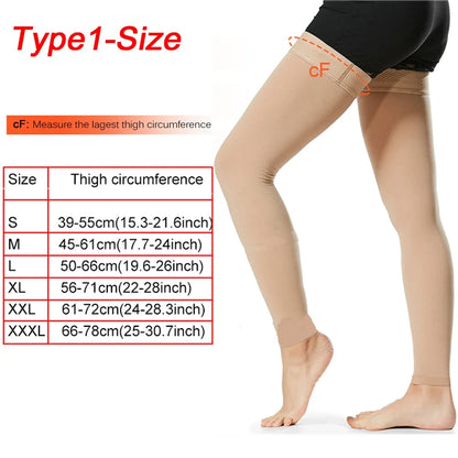 1Pair 15-20mmHg Medical Compression Knee Socks Up to 3XL for Women & Men For Circulation, Lymphedema