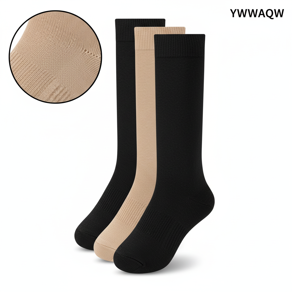 1Pair 15-20mmHg Medical Compression Knee Socks Up to 3XL for Women & Men For Circulation, Lymphedema